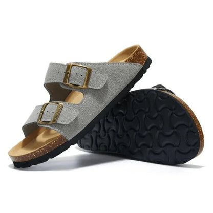 Tokio Suede Sandal - Light Gray