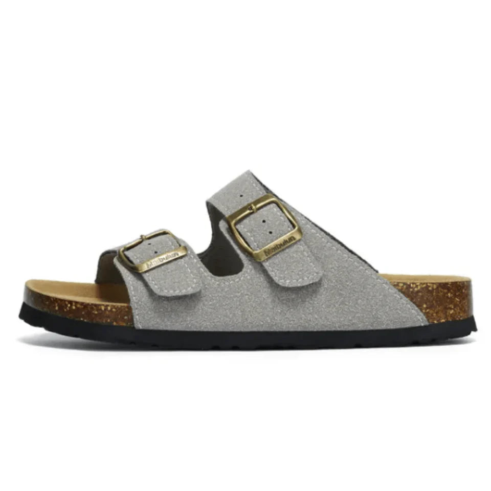 Tokio Suede Sandal - Light Gray