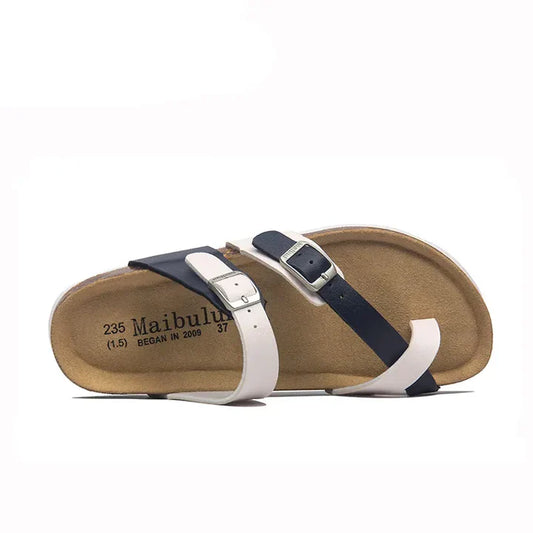 Greece Sandal - White and Blue