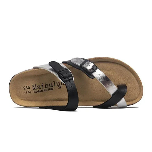 Greece Sandal - Black and Silver