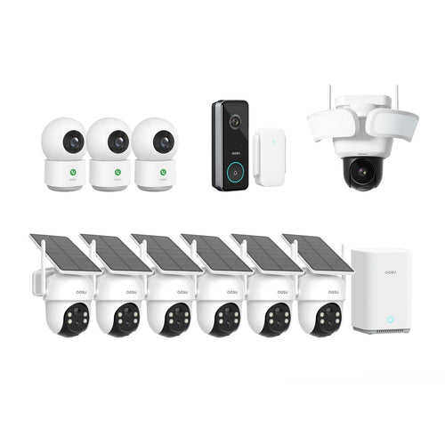 SolarCam D1 Classic (6-Cam) + Video Doorbell Ultra + Floodlight Cam Pro + IndoorCam P1 Pro
