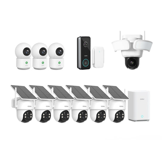 SolarCam D1 Classic (6-Cam) + Video Doorbell Ultra + Floodlight Cam Pro + IndoorCam P1 Pro